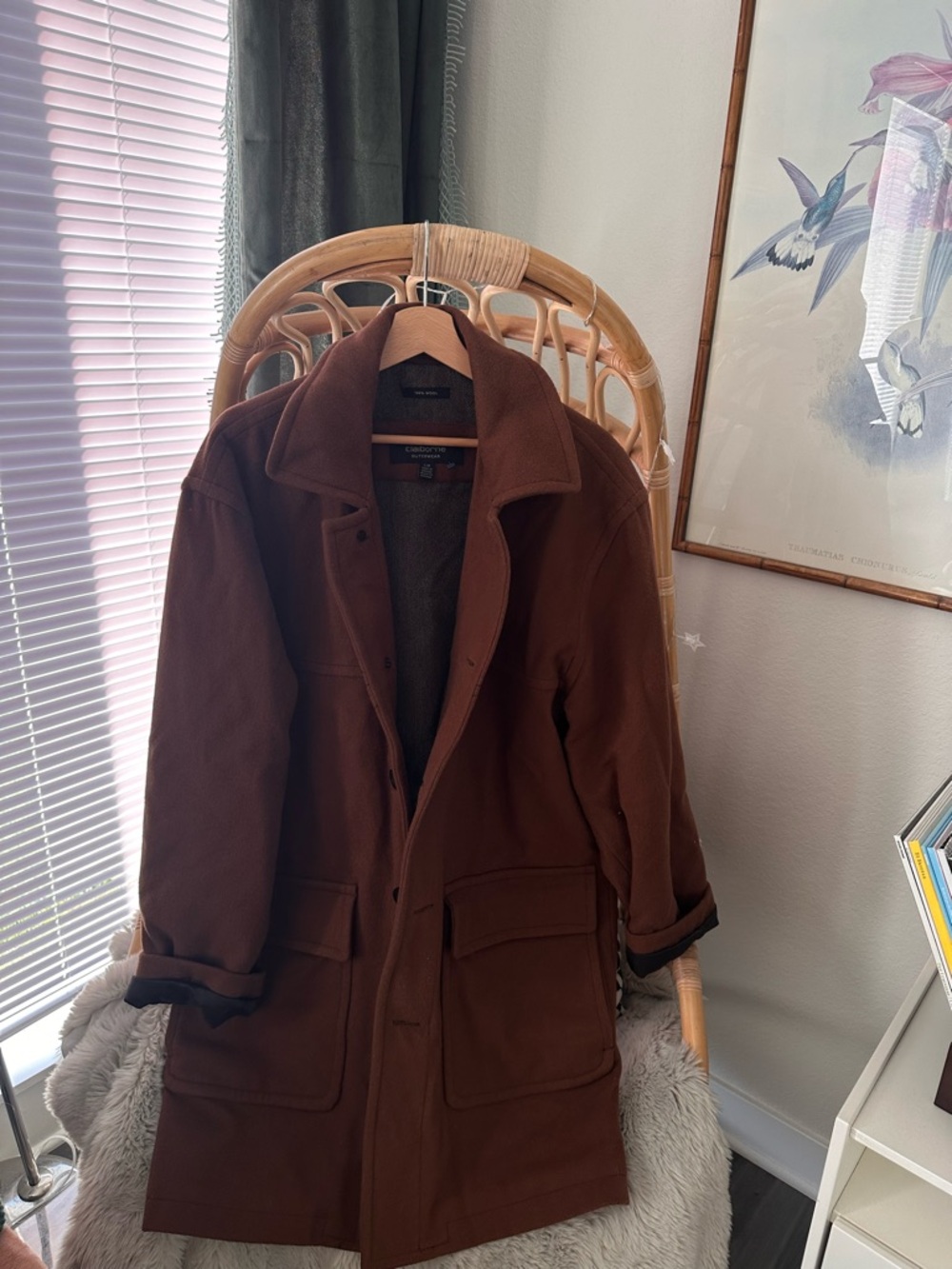 Vintage 100% wool brown coat